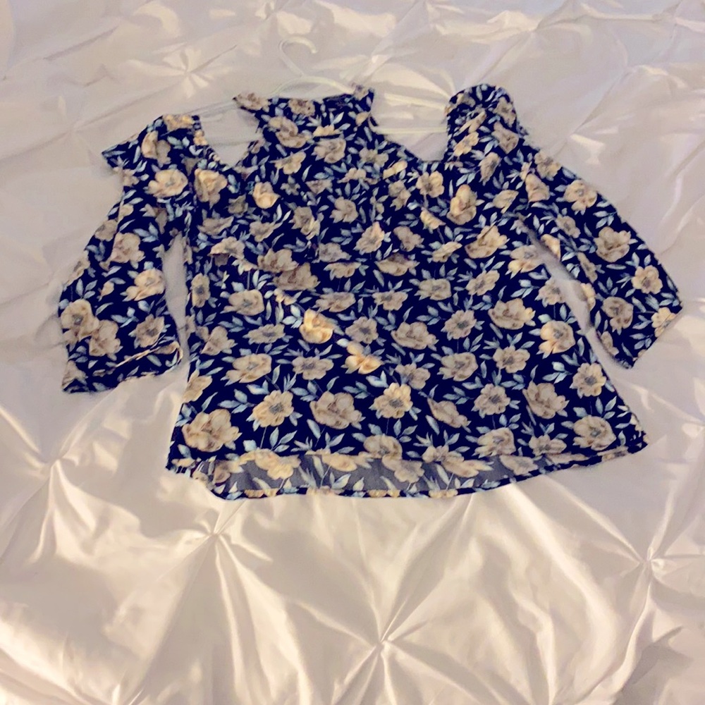 Cold Shoulder Ruffle Blouse